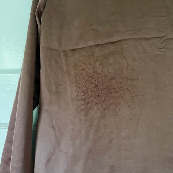 Y2K Express Chocolate Brown Satiny Button Down Shirt - Picture 5 of 5